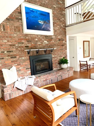 Orleans Cape Cod vacation rental - Living room area with a gas fireplace