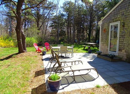 Eastham Cape Cod vacation rental - Sunny blooming patio area with grill