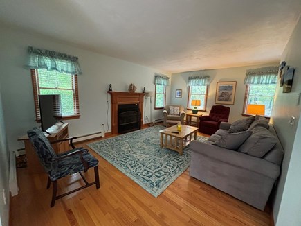 Eastham Cape Cod vacation rental - Living room with gas fireplace