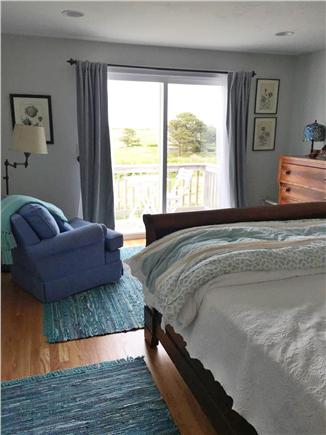 Sandwich Cape Cod vacation rental - Queen bedroom -  balcony with marsh & ocean views