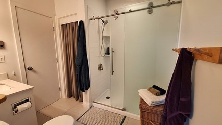 Truro Cape Cod vacation rental - Master bedroom with new walk-in shower.