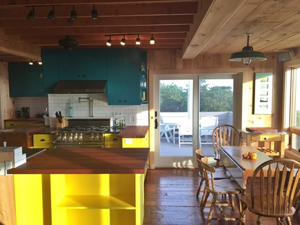 Wellfleet Cape Cod vacation rental - Living room view to kitchen / dining area.