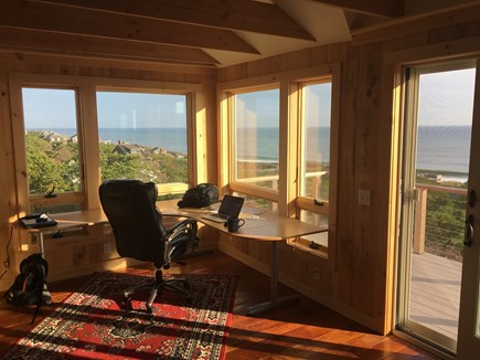 Wellfleet Cape Cod vacation rental - Office desk and chair with incredible view.