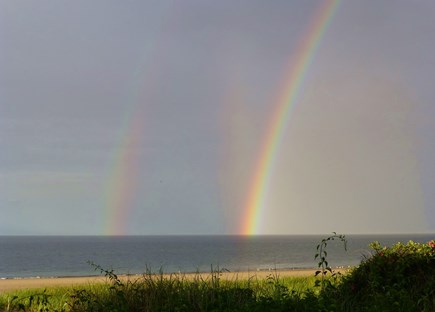 Sagamore Beach Cape Cod vacation rental - Double rainbow over our private beach!