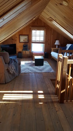 Sagamore Beach Cape Cod vacation rental - Second floor living area with skylight facing beach.