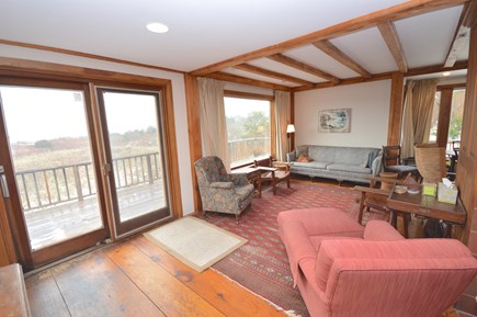 East Orleans Cape Cod vacation rental - Main living area with picture windows and sliders facing the sea