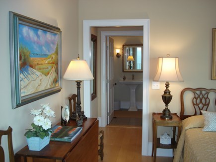 North Truro Cape Cod vacation rental - 2nd Floor Master Bedroom, king bed, view to bath, shower & bidet