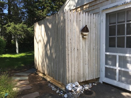 East Orleans Cape Cod vacation rental - Oversized outdoor shower with changing area.