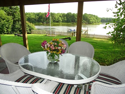 Bass River, S Yarmouth Cape Cod vacation rental - Patio outside lower level bunk room
