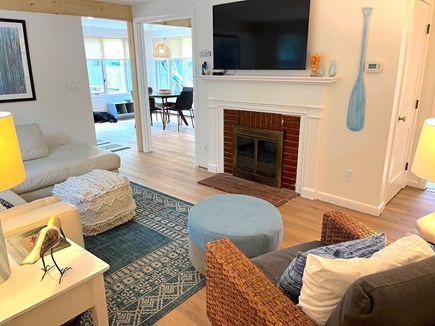 Osterville Village (Wianno Ave Cape Cod vacation rental - View of living room from front door. Sunroom left, hallway Right