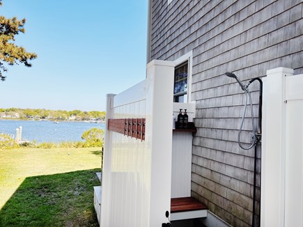 Mashpee Cape Cod vacation rental - Outdoor shower to wash off the sand and enjoy the view!