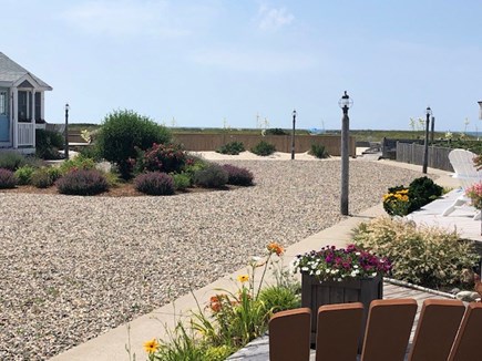 Beach Point / North Truro Cape Cod vacation rental - Landscaped courtyard and sidewalk to common deck