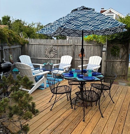Beach Point / North Truro Cape Cod vacation rental - Secluded backyard deck with charcoal grill
