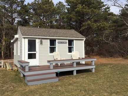 Truro Cape Cod vacation rental - Summertime the deck has table for dining