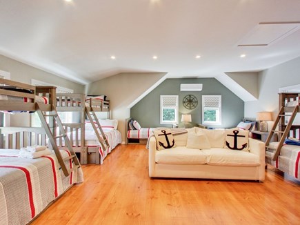 Orleans Cape Cod vacation rental - Bunk room over the garage has three bunk beds plus two twins
