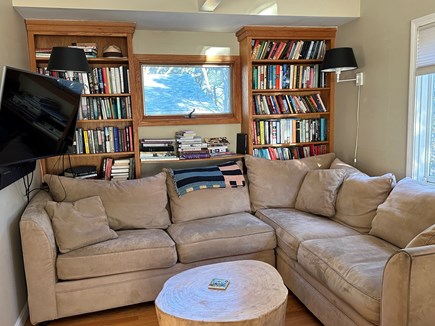 Wellfleet Cape Cod vacation rental - Cozy corner with TV, lots of books, games and puzzles