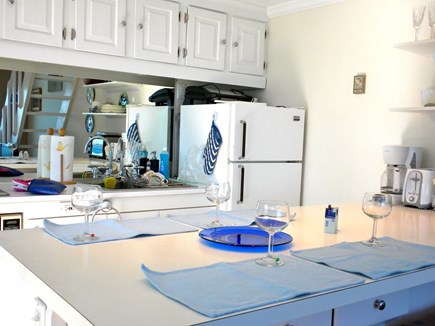 Provincetown Cape Cod vacation rental - Bright white kitchen, & a large island for dinners & board games