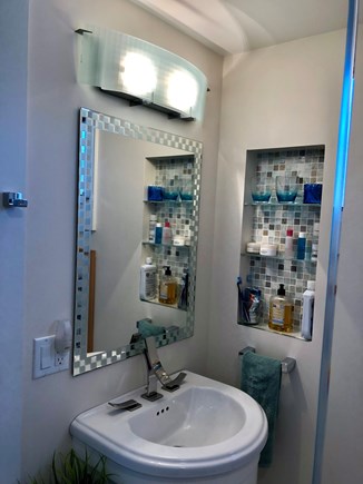 Provincetown Cape Cod vacation rental - Bathroom sink and shelving