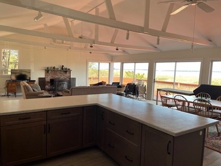 South Wellfleet Cape Cod vacation rental - View of Bay, living and dining room, from kitchen