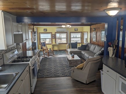 Dennisport Cape Cod vacation rental - Kitchen and living room.