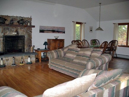 Truro Cape Cod vacation rental - Living room, kitchen, dining area all are open to each other!