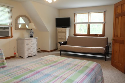 South Chatham Cape Cod vacation rental - Twin bedroom with television and large futon, two closets