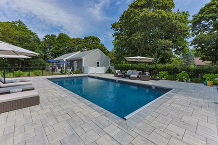 Orleans Cape Cod vacation rental - Huge pool deck with several seating areas.