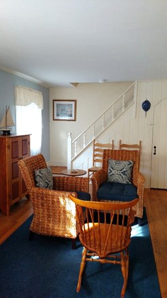 Yarmouth Port Cape Cod vacation rental - Living room and stairs to second floor