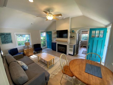 East Orleans Cape Cod vacation rental - New renovated living room: wood floors, furniture & painting