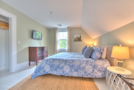 Harwich Port Cape Cod vacation rental - Upstairs guest king bed with central AC and TV