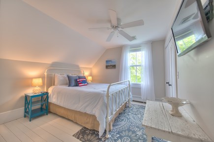 Harwich Port Cape Cod vacation rental - Upstairs guest queen bed with central AC and TV