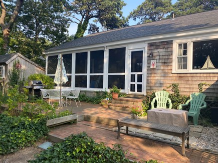 Chatham Cape Cod vacation rental - Patio and porch with grill, fire table and outdoor shower