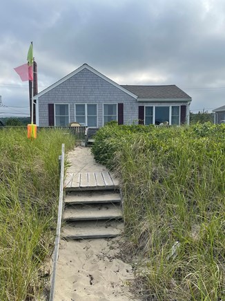 Sagamore Beach Cape Cod vacation rental - View of the cottage from the beach.