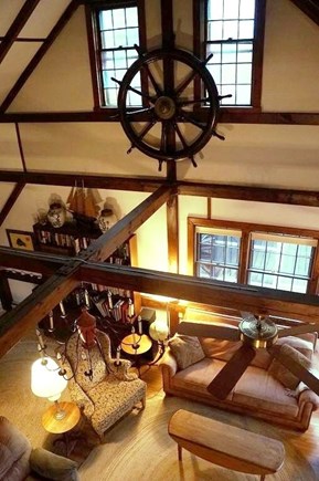 East Orleans Pochet Associatio Cape Cod vacation rental - Eponymous ships wheel mounted in living room