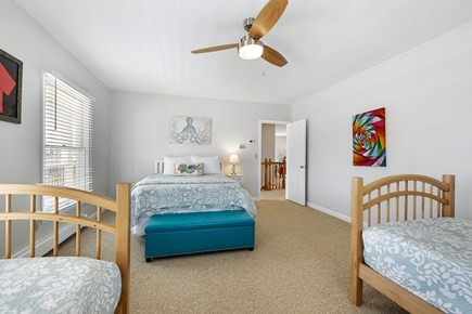 Popponesset Cape Cod vacation rental - Blue bedroom - Queen bed & 2 twin beds with linens