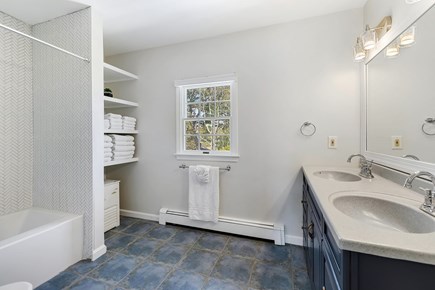 Popponesset Cape Cod vacation rental - Large second floor common bath with double sinks and tub