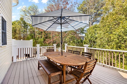 Popponesset Cape Cod vacation rental - Back deck with direct connect gas grill and outdoor shower