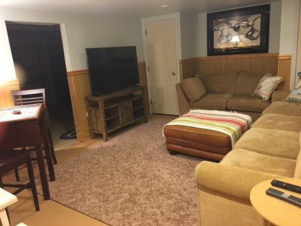 Falmouth Heights Cape Cod vacation rental - Family Rm - HD TV with Cable (sectional and game / pub table