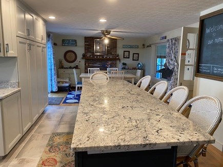 Falmouth Heights Cape Cod vacation rental - 9 ft Island w/ Bev Fridge; Pantry; open to Dining & Living Rm