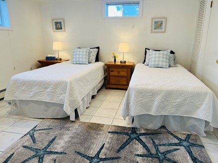 East Falmouth  Cape Cod vacation rental - The bedroom has 2 XL twins, which can join to become a King.