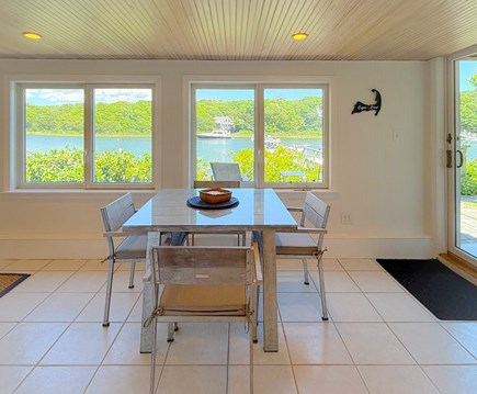East Falmouth  Cape Cod vacation rental - The kitchen seating overlooks the Childs River.