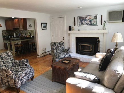 Harwich Cape Cod vacation rental - Living room with fireplace