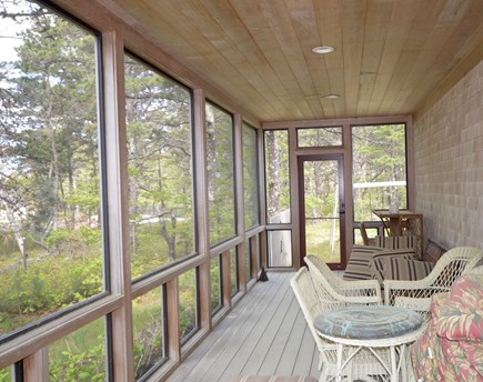 Truro Cape Cod vacation rental - Screened in porch facing the pool