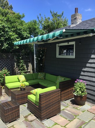 Provincetown Cape Cod vacation rental - Outdoor patio w retractable awning