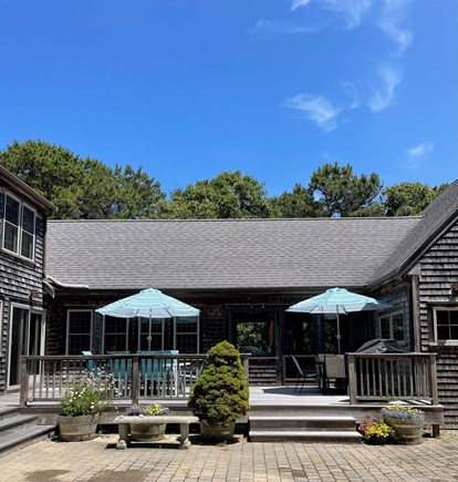 Eastham Cape Cod vacation rental - Deck, patio and outdoor shower (on left).