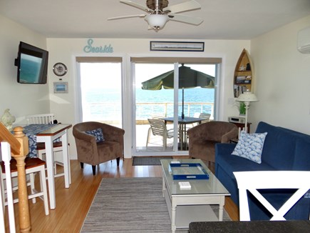 North Truro Cape Cod vacation rental - Living Room with AC, ceiling fan and flat panel TV