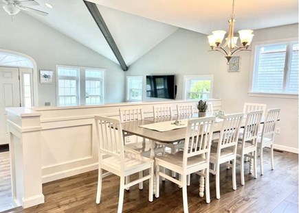 Popponesset, New Seabury, Mashpee, Poppones Cape Cod vacation rental - Large Dining Area Seats 10-12. Flows to Kitchen and Great Room