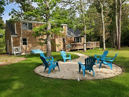 Eastham Cape Cod vacation rental - Backyard Seating area in quiet neighborhood