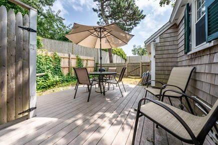 Dennis Port Cape Cod vacation rental - Back deck with partial fencing