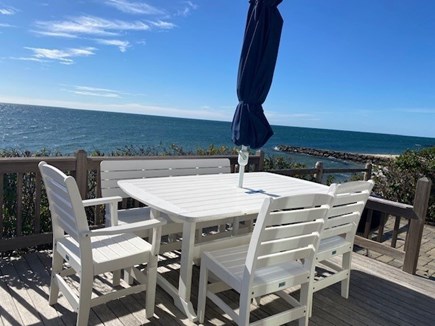 Dennis Port Cape Cod vacation rental - Outdoor dining, charcoal grill, outdoor shower and beach chairs